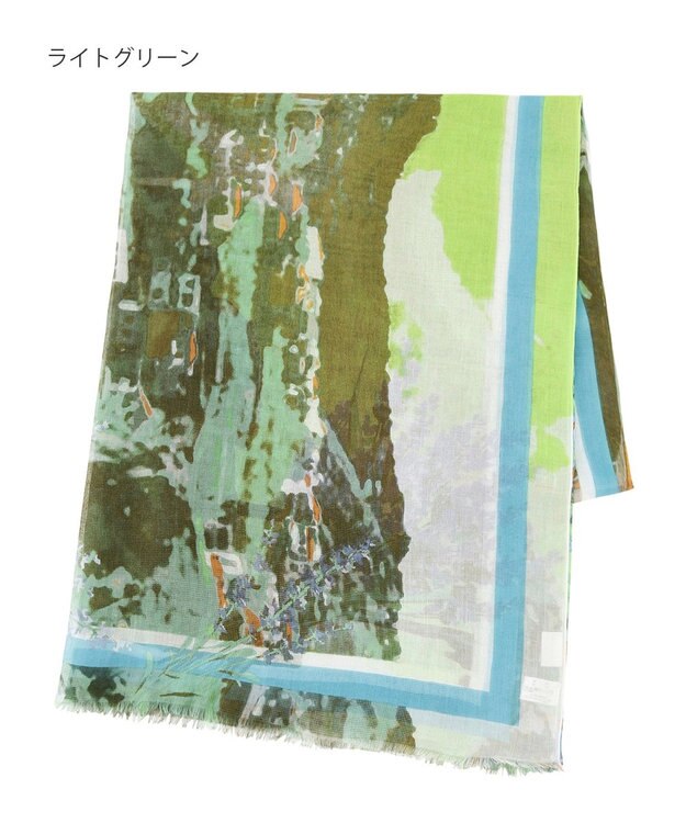 MOONBAT Hanato(ハナト) コットンシルクビッグストール／70×175cm ライトグリーン