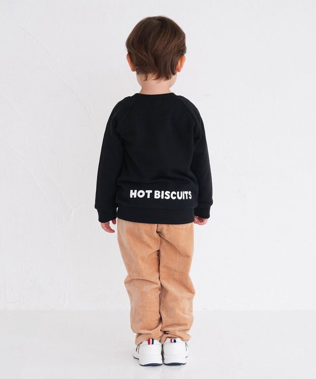 MIKI HOUSE HOT BISCUITS 【70-110cm】 顔ドン ラグラントレーナー 黒