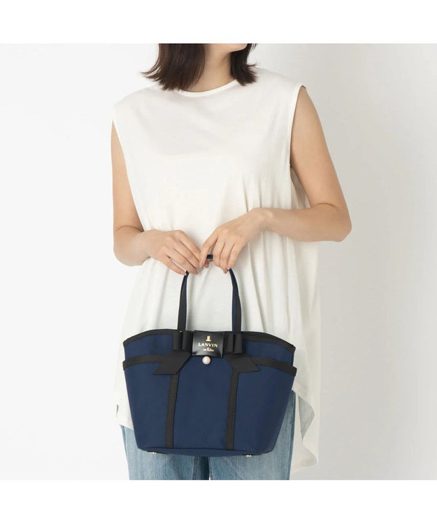 LANVIN en Bleu LANVIN en Bleu ランバンオンブルー ジュール トートバッグ ポーチ付 M ネイビー