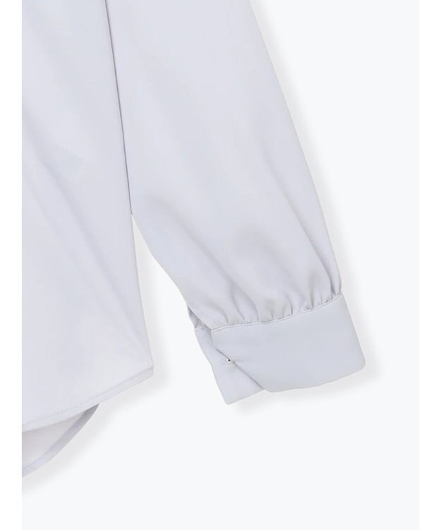 Te chichi フロントフリルバイカラーブラウス グレー