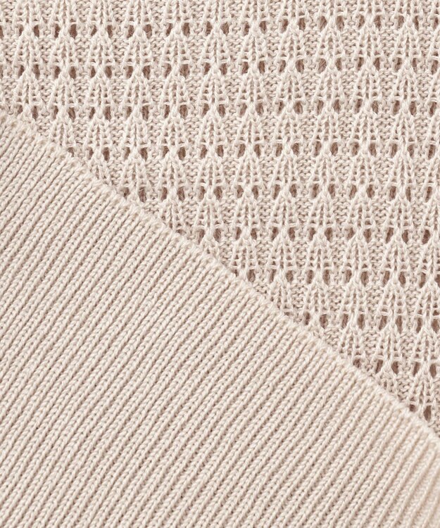 ANY 【洗濯機可】アイレットパターンカーデガン サンドベージュ