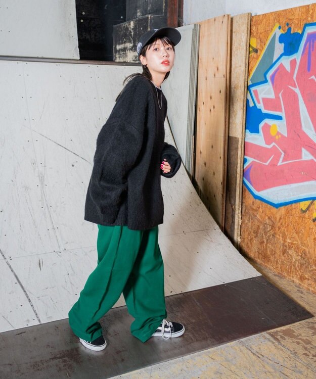 WEGO モヘアライクBIGプルオーバー ブラック