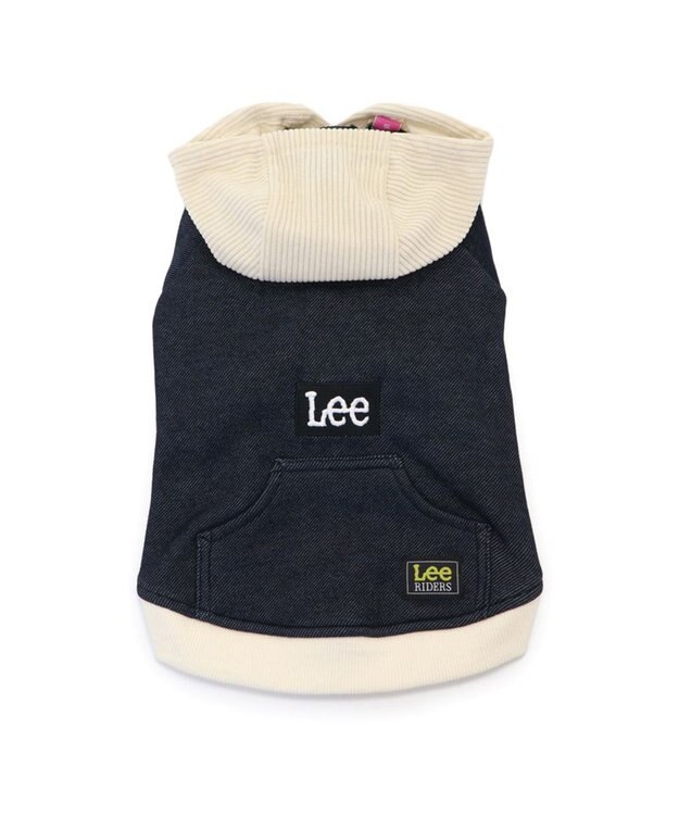 PET PARADISE Ｌｅｅ ニット デニム パーカー 小型犬 紺(ネイビー・インディゴ)