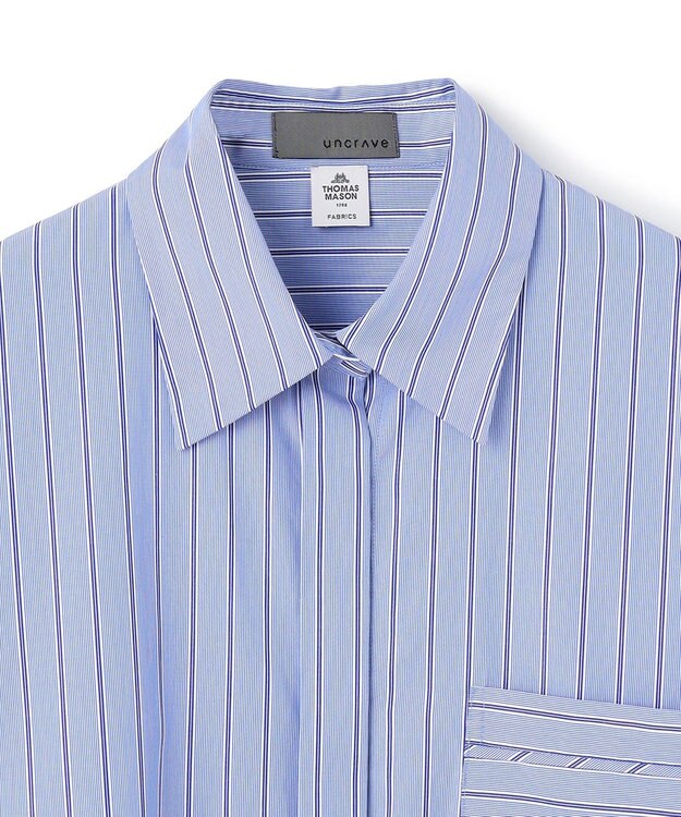 uncrave THOMAS MASON BIGシャツ ブルーストライプ
