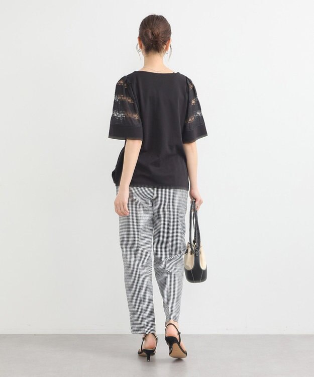 earth music&ecology フレア袖レースプルオーバー Black