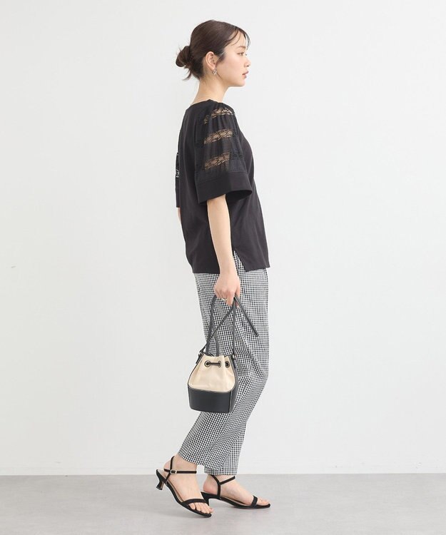 earth music&ecology フレア袖レースプルオーバー Black