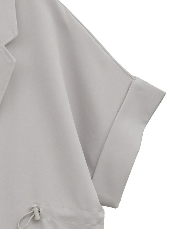 earth music&ecology 半袖サイドドロストジャケット Gray Beige