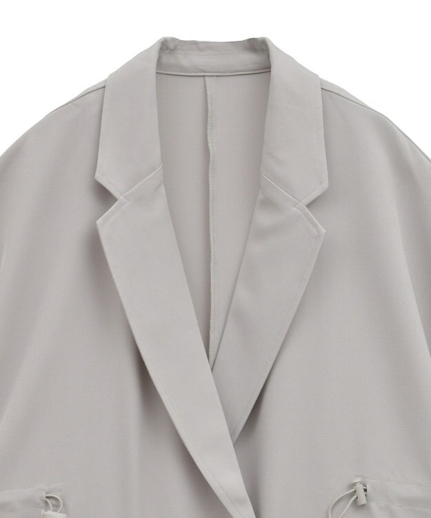 earth music&ecology 半袖サイドドロストジャケット Gray Beige