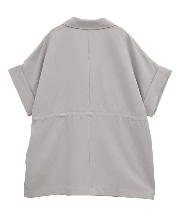 earth music&ecology 半袖サイドドロストジャケット Gray Beige