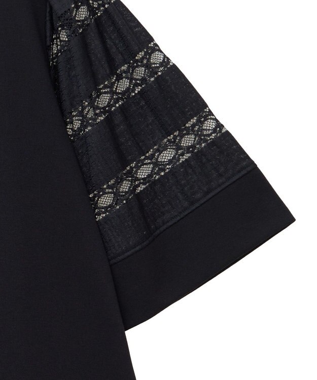 earth music&ecology フレア袖レースプルオーバー Black