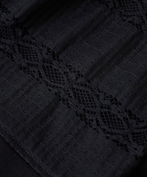 earth music&ecology フレア袖レースプルオーバー Black