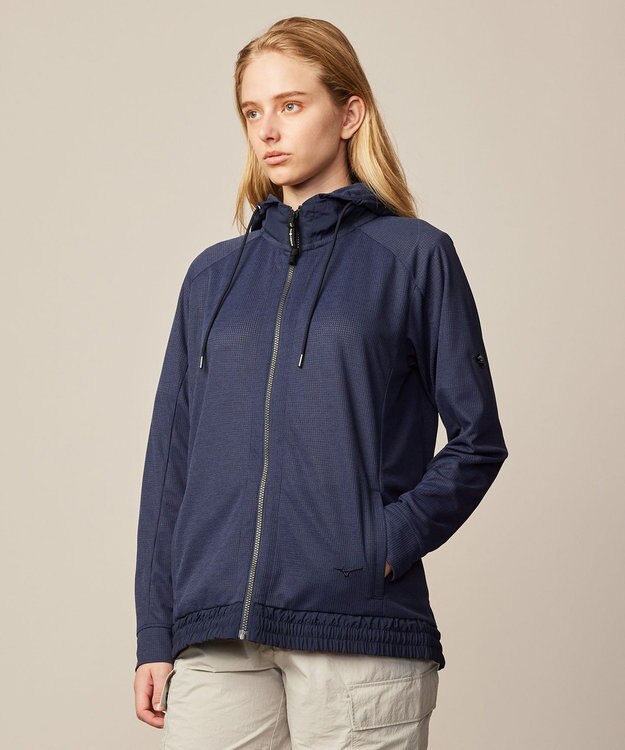 JOSEPH ABBOUD MOUNTAIN 【吸水速乾/通気性/ライナードッキング対応】ミズノコラボ DRY AEROFLOW パーカー ネイビー系
