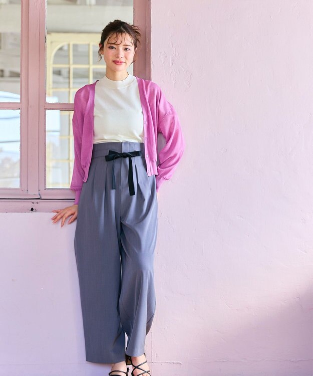 Feroux シアーニット カーディガン ライラック系