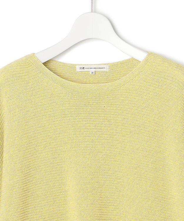 23区 【Oggi3月号掲載/洗える】コットンギマ クロップド ドルマン ニット イエロー