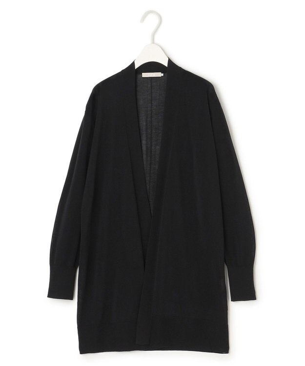 ICB 【洗える】 ウールアセテートハイゲージ カーディガン ブラック系