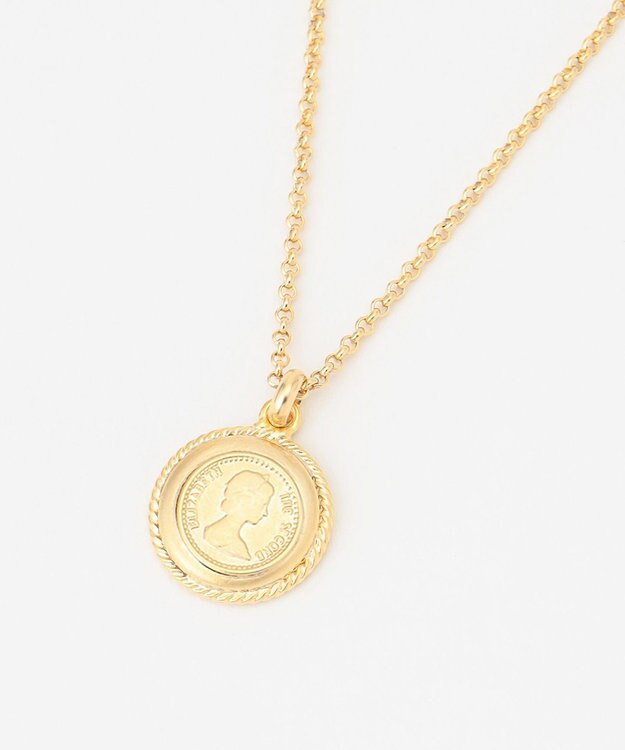 J.PRESS LADIES 【リバーシブル】イニシャルコイン ネックレス ゴールド系