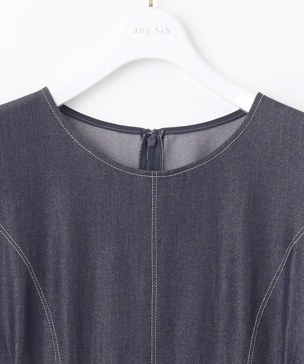 ANY SIS 【洗える】デニムライクシャンブレー ワンピース シャンブレー
