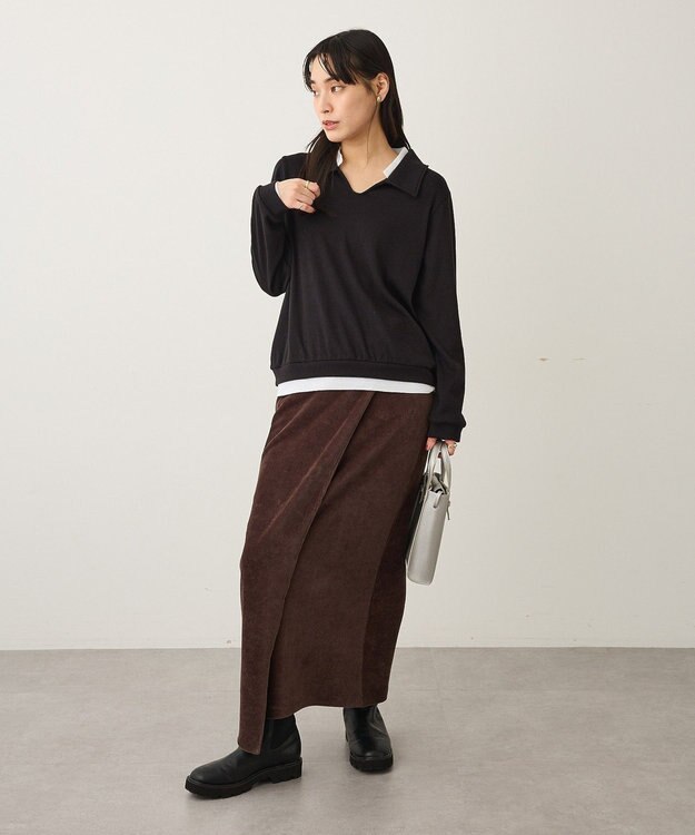 CRAFT STANDARD BOUTIQUE レイヤード風プルオーバー Black