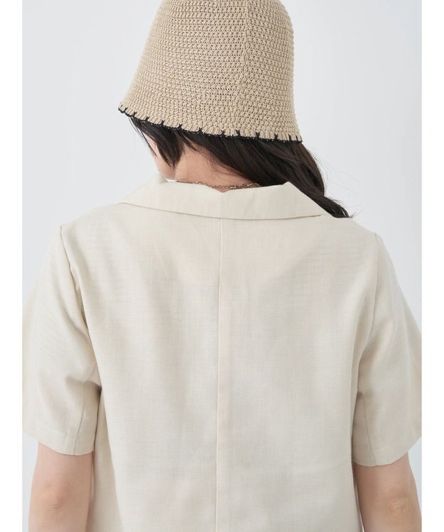 earth music&ecology リサイクルポリエステルブレンドショートシャツ Light Beige