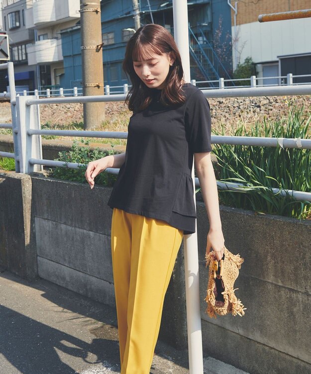 Feroux 美シルエットカラーテーパード パンツ イエロー系