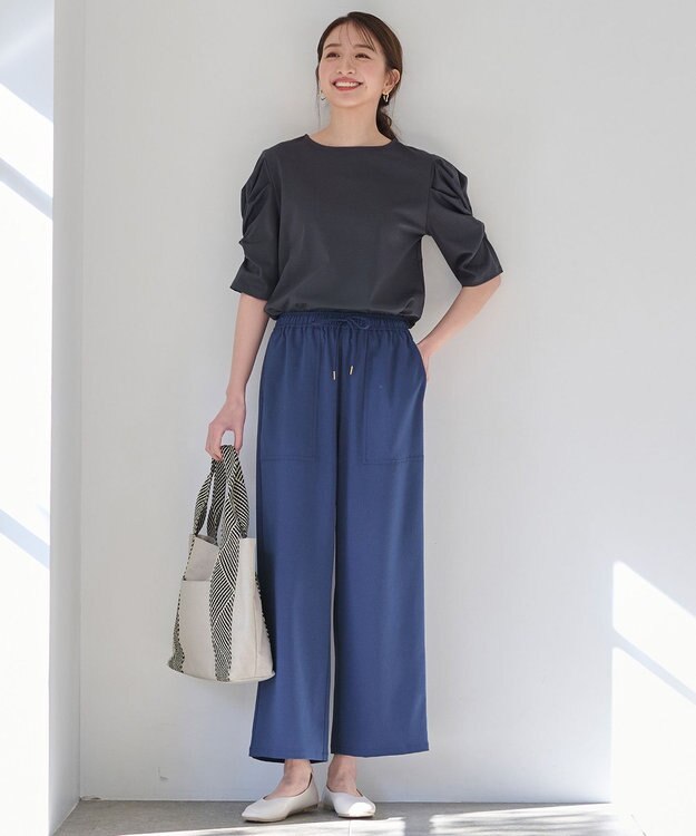 ANY キャンバスデザインテープトート ライトグレー系