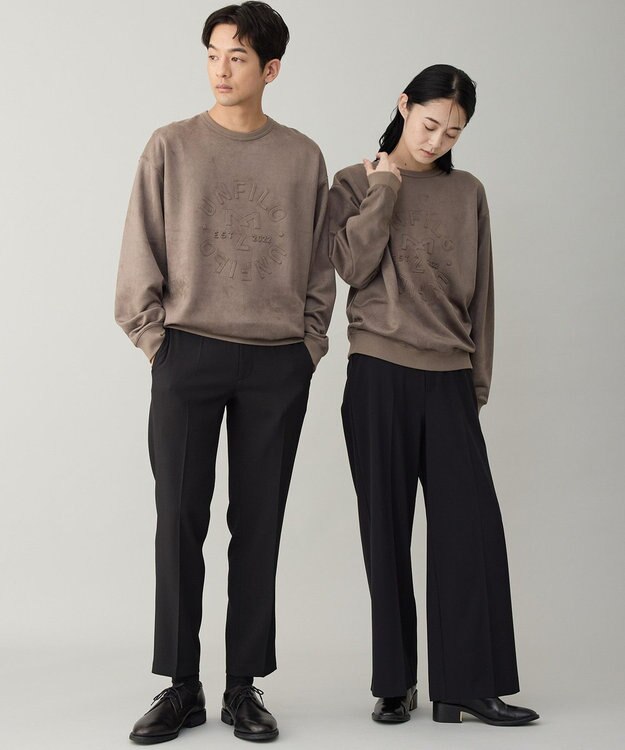 UNFILO MENS 【男女兼用】クリーンスエード エンボスロゴ クルー モカ