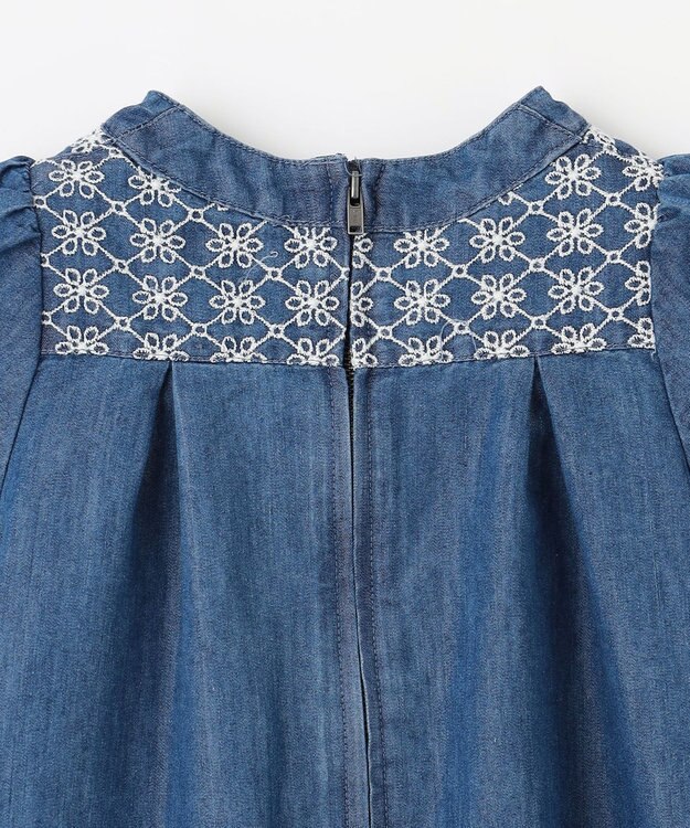 組曲 KIDS 【100㎝】レースコンビデニム ワンピース ブルー
