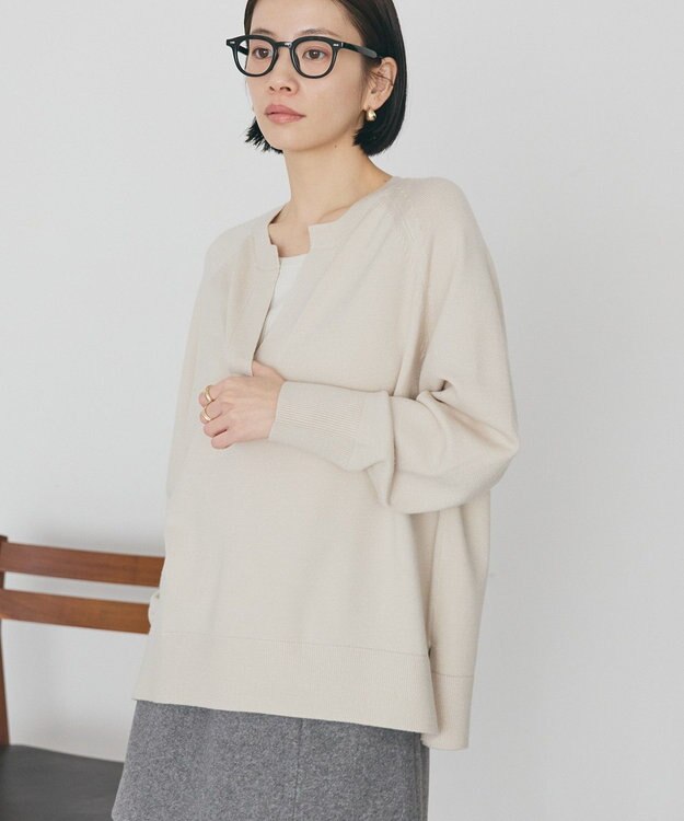 AMERICAN HOLIC バイパチカフタンラグランニットプルオーバー Ecru