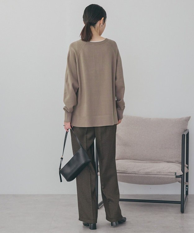 AMERICAN HOLIC バイパチカフタンラグランニットプルオーバー Gray Beige