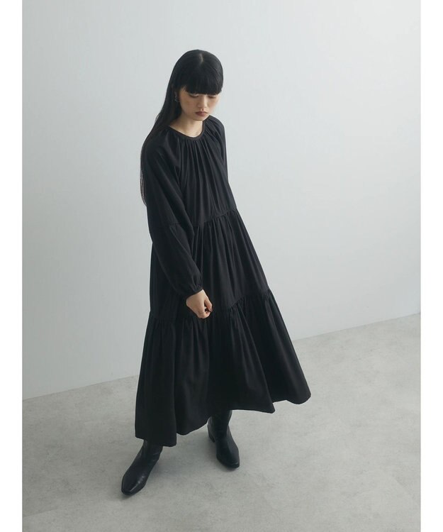 Green Parks armonia. ティアード配色パイピングワンピース