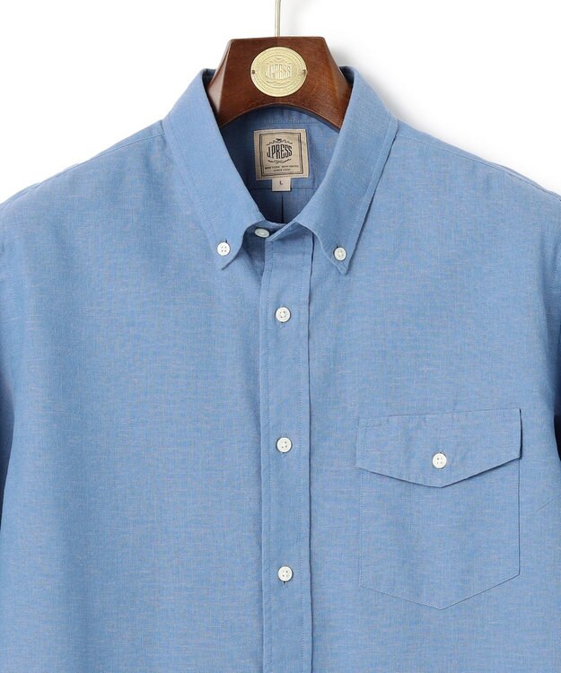 J.PRESS MEN 【HYBRID LINEN】ボタンダウンシャツ サックスブルー系