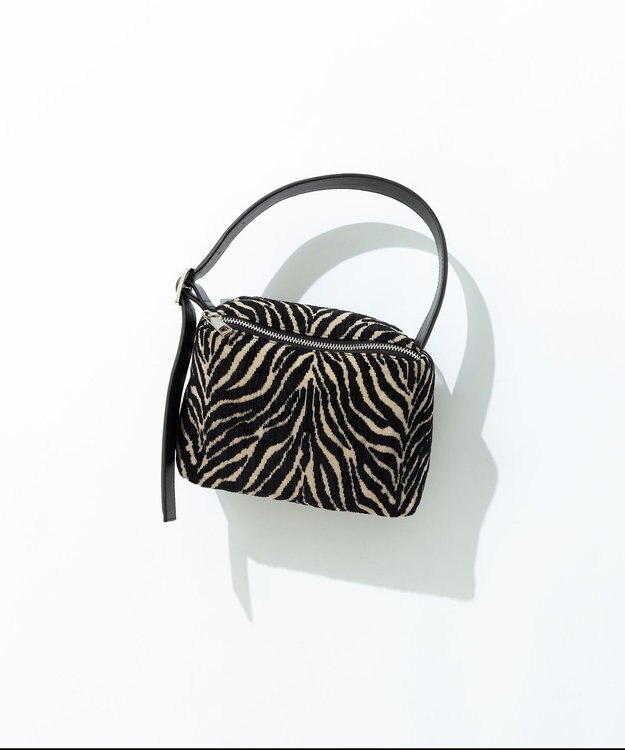ICB スクエアワンハンドル バッグ 起毛ゼブラ系