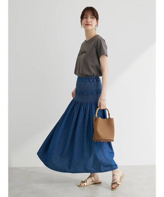 Green Parks ・Ｐｅｔｉｔ　Ｆｌｅｕｒ　ロゴ刺繍Ｔシャツ Charcoal Gray