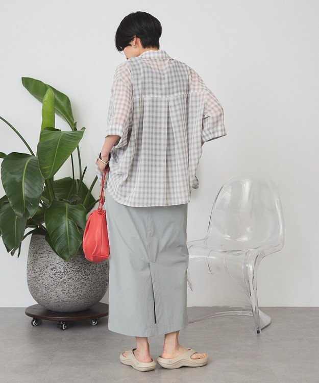 AMERICAN HOLIC 【マルチ機能】フロントボタンスカート Grayish Khaki