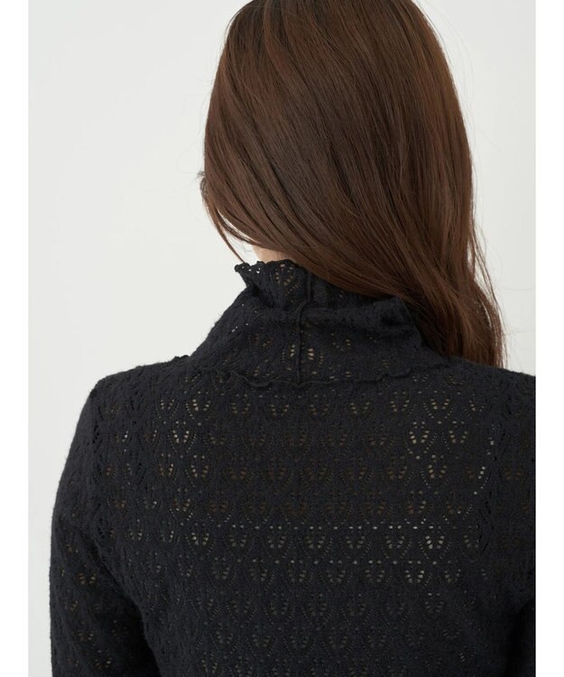 earth music&ecology 起毛レースハイネックインナー Black