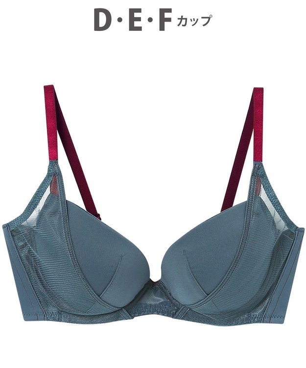 WACOAL WEB限定 ブラジャー 【ハグするブラ】 体温を感知してカラダになじむ 谷間メイク 脇高設計 Gカップまで対応 大きいサイズ レディース BMM700 /ワコール インディゴブルー