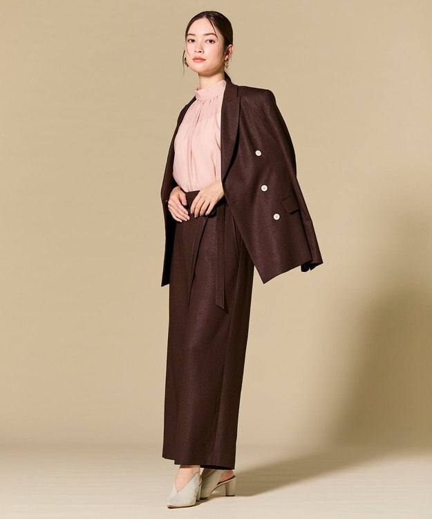BEIGE， CAROLE / リネンライク ダブルジャケット Bordeaux