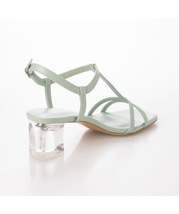MODE ET JACOMO <MODE ET JACOMO>クリアヒールストラップサンダル グリーン