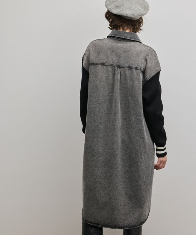 GRACE CONTINENTAL ニットスリーブデニムワンピース ブラック