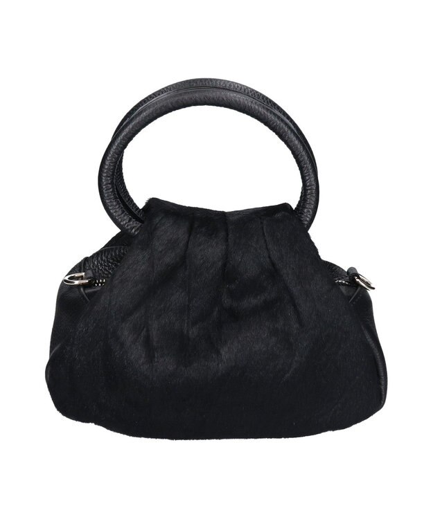 INTER-CHAUSSURES 【ANDREA CARDONE】異素材コンビハンドバッグ ブラックコンビ