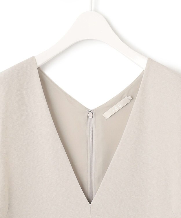 ICB 【WEB限定・洗える】BackSatinGeorgette ジャンパースカートワンピース ベージュ系