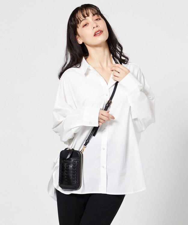 LA BAGAGERIE 【veganview】v piece mesh smartphone shoulder bag ブラック