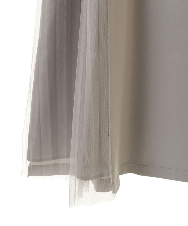 earth music&ecology サイドプリーツジレンチ グレー