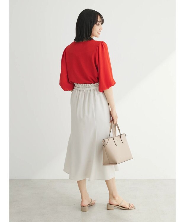 Green Parks きれシルベルト付きフレアスカート Light Beige