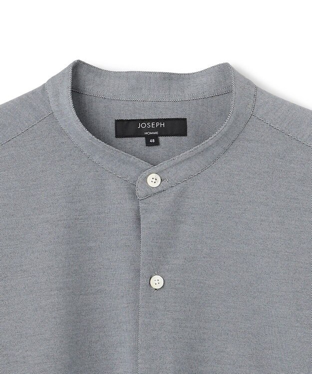 JOSEPH HOMME ハイゲージコットンジャージー 　バンドカラーシャツ ライトグレー系