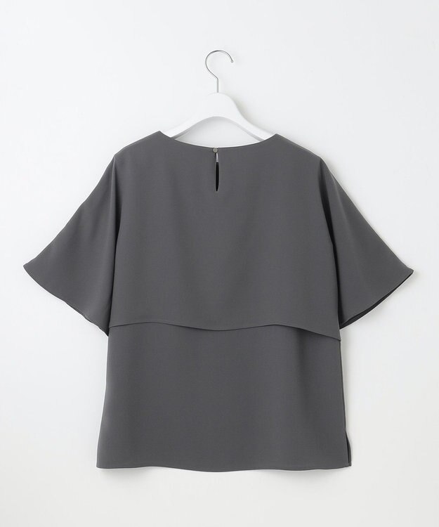 23区 【洗える】ストレッチジョーゼット レイヤー カットソー グレー系