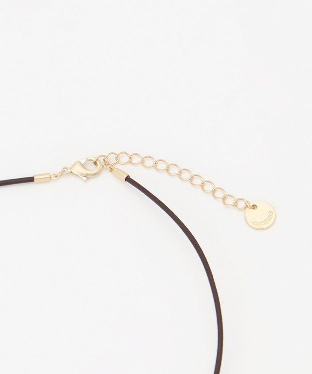 J.PRESS LADIES マーブルトップ レザー ネックレス ブラウン系