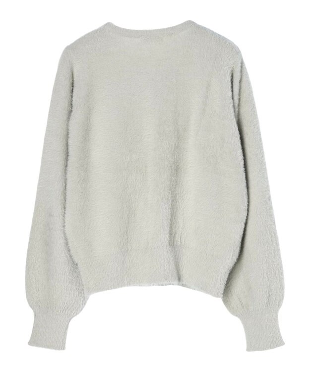 earth music&ecology ミニシャギーパールボタンカーディガン Light Gray