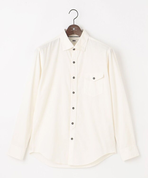 JOSEPH ABBOUD 【キングサイズ・ストレッチ】コーデュロイ シャツ ホワイト系