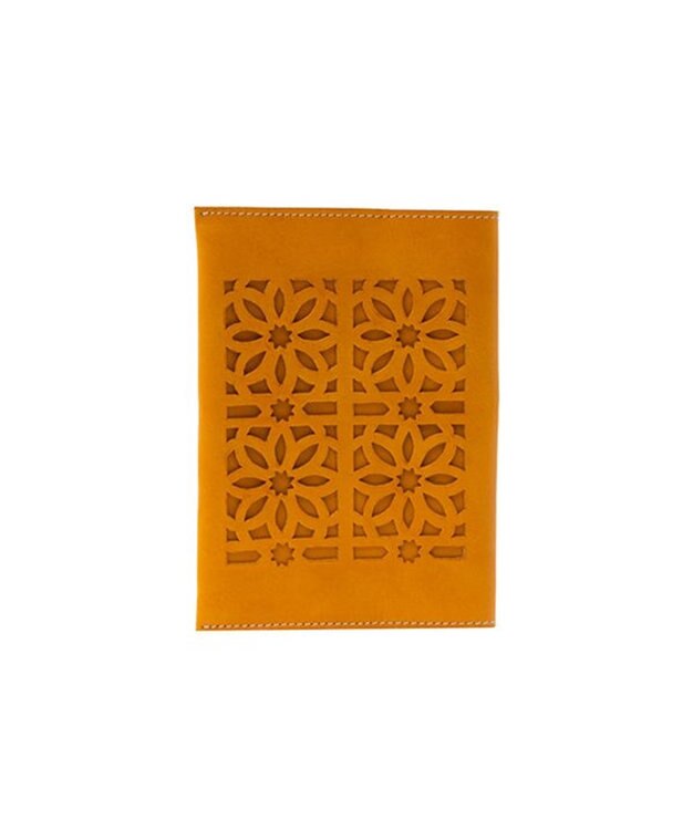 genten カットワーク ブックカバー イエロー